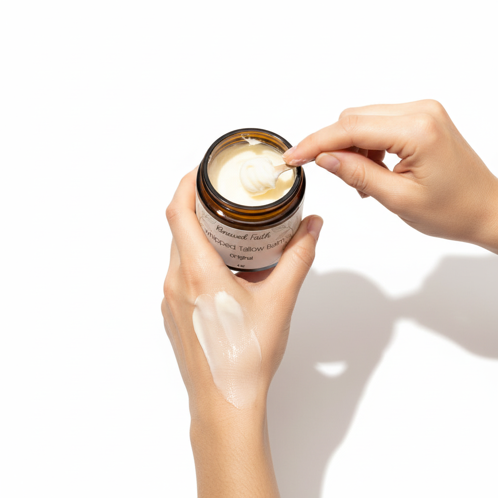 Whipped Tallow Balm Original in-use application