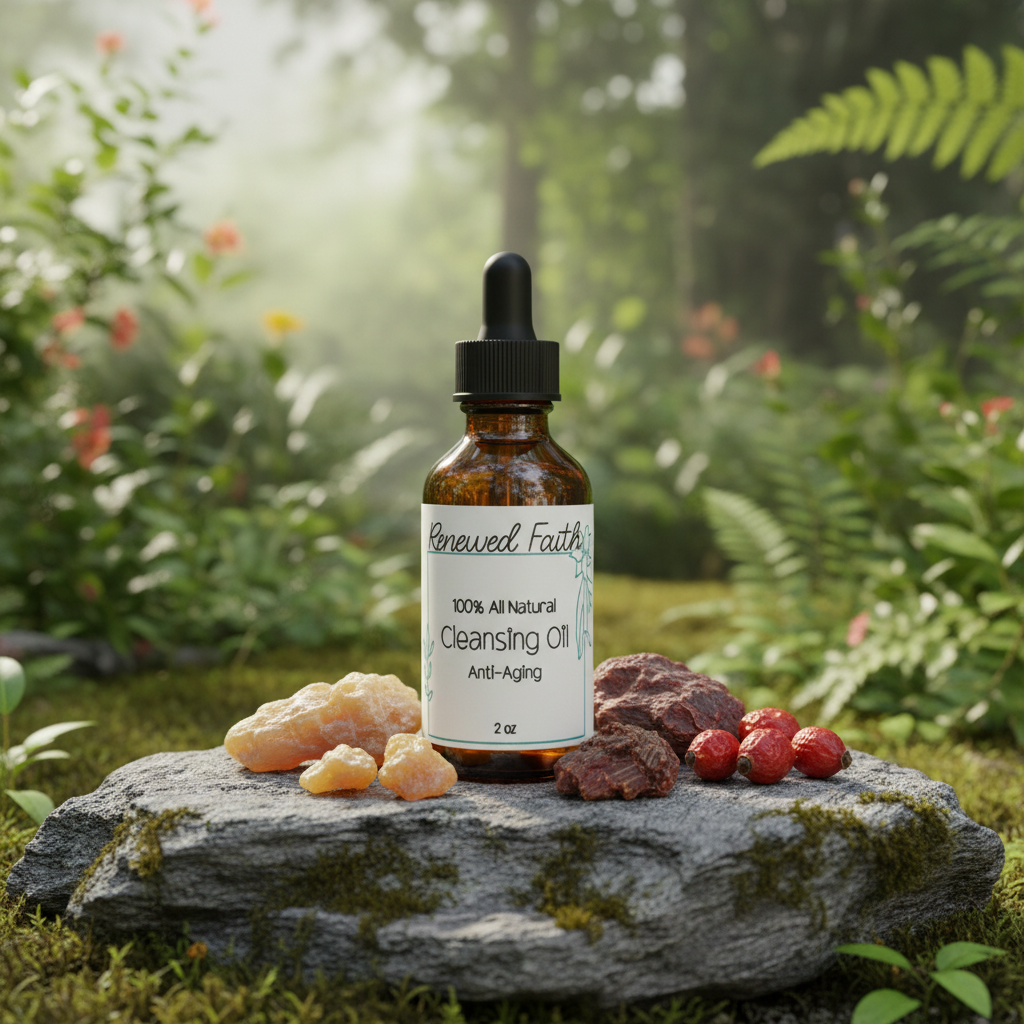 Cleansing Oil Anti-Aging in nature with frankincense, myrrh and rosehips