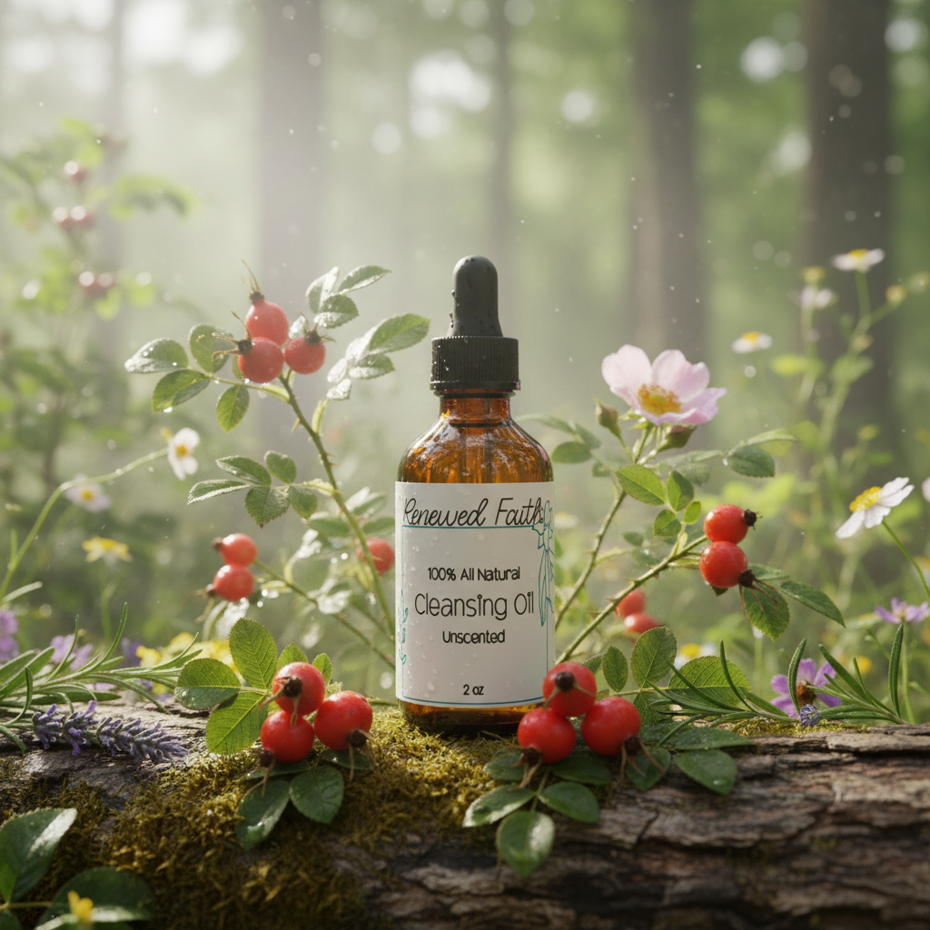 Cleansing Oil with Rosehips in Nature