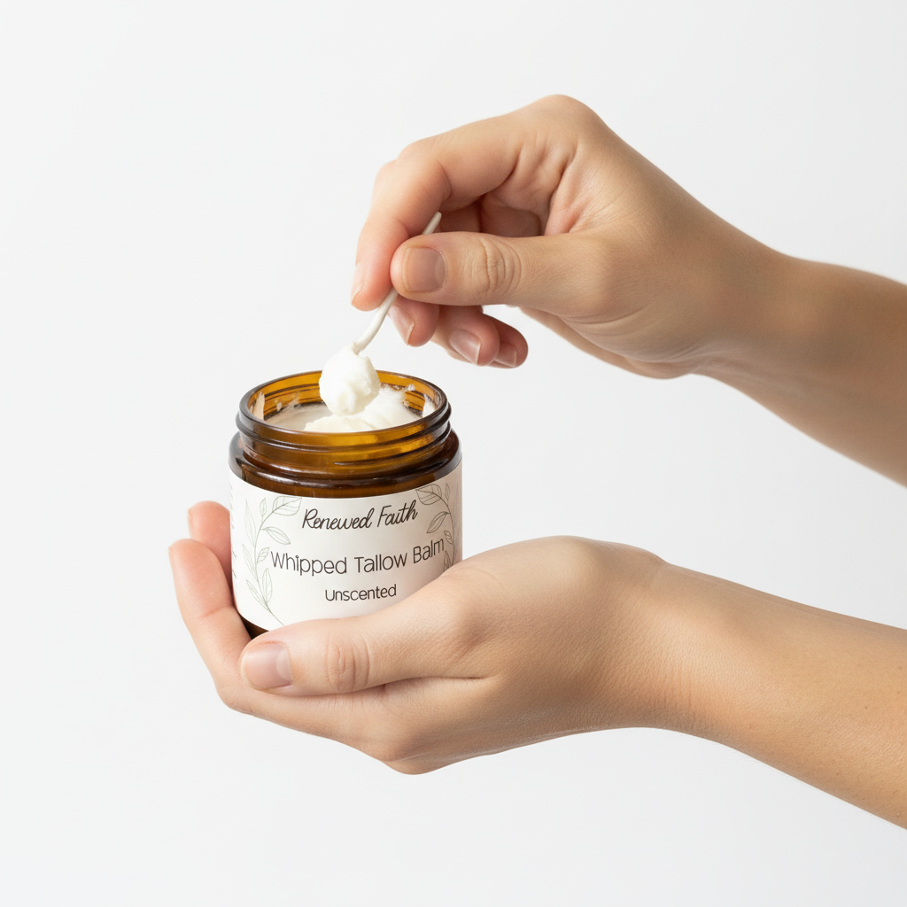 Whipped Tallow Balm in-use application